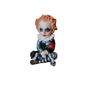 Veronese Design Cosplay 4.75 Inch Poly Stone Kids Jester Holding A Rose